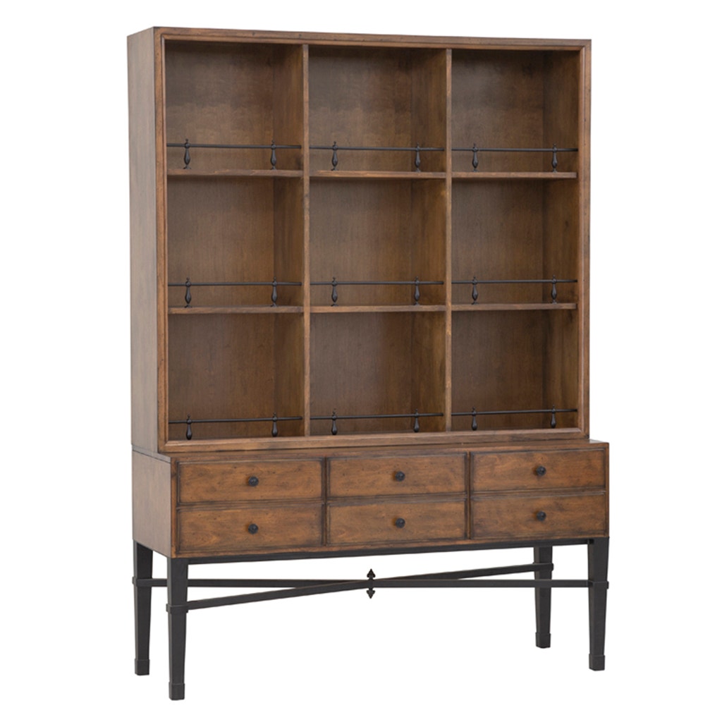 BD Collection For Fairfield Pamela Curio Cabinet - Antique Pinewood - Ash Solids