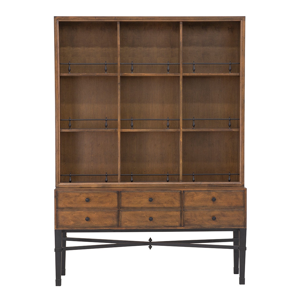 BD Collection For Fairfield Pamela Curio Cabinet-Fairfield-FairfieldC-4305-18-Bookcases & CabinetsAntique Pinewood-3-France and Son