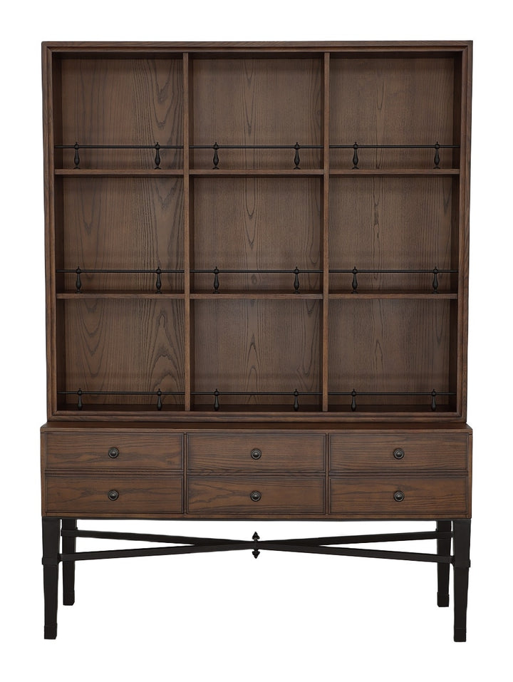 BD Collection For Fairfield Pamela Curio Cabinet-Fairfield-FairfieldC-4305-18-Bookcases & CabinetsAntique Pinewood-7-France and Son
