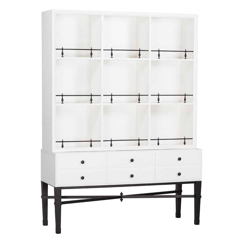 BD Collection For Fairfield Pamela Curio Cabinet - Soft White - Ash Solids