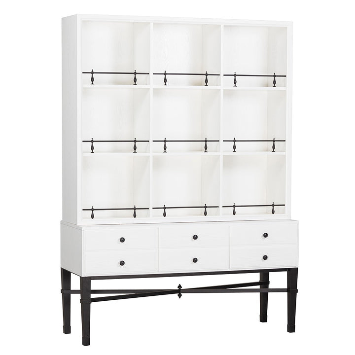 BD Collection For Fairfield Pamela Curio Cabinet-Fairfield-FairfieldC-4312-18-Bookcases & CabinetsSoft White-9-France and Son
