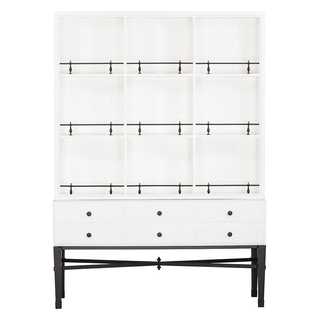 BD Collection For Fairfield Pamela Curio Cabinet - Soft White - Ash Solids