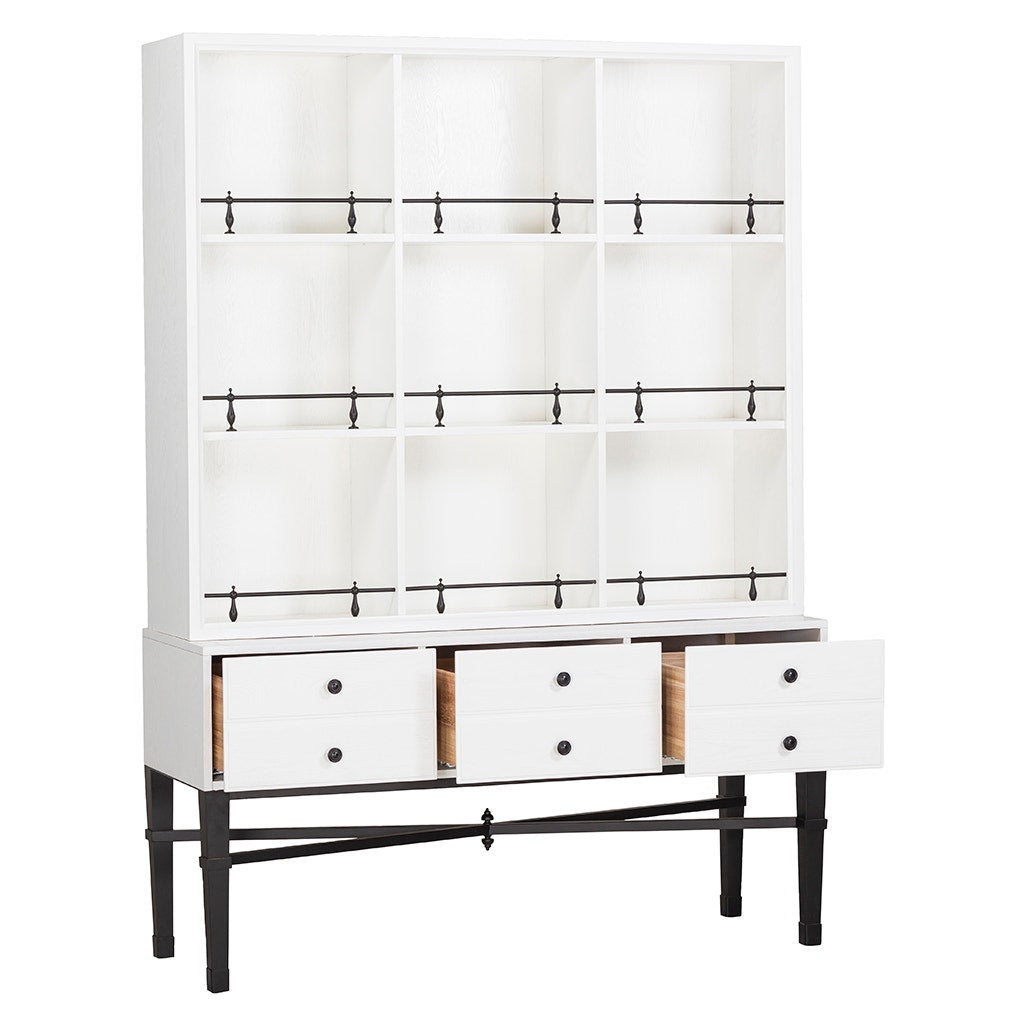 BD Collection For Fairfield Pamela Curio Cabinet - Soft White - Ash Solids