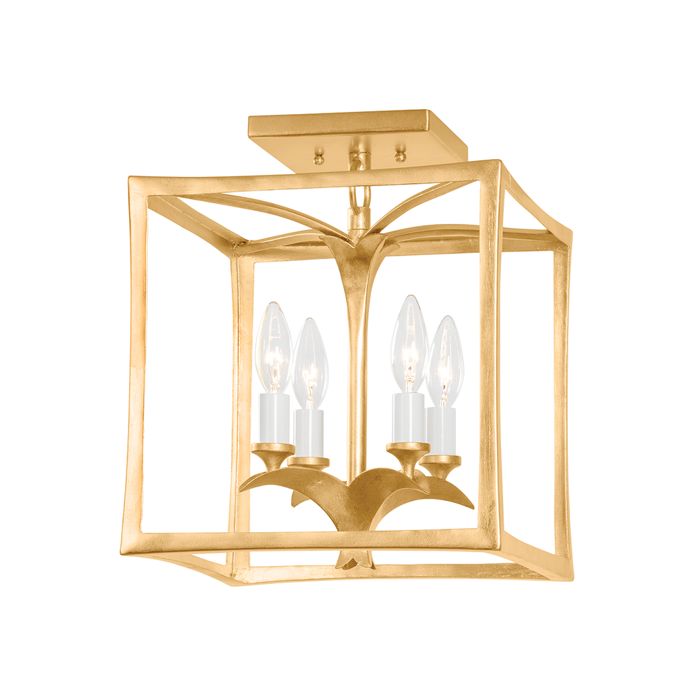 Flush Mounts Bergamo Flush Mount - Vintage Gold Leaf 4 Lights