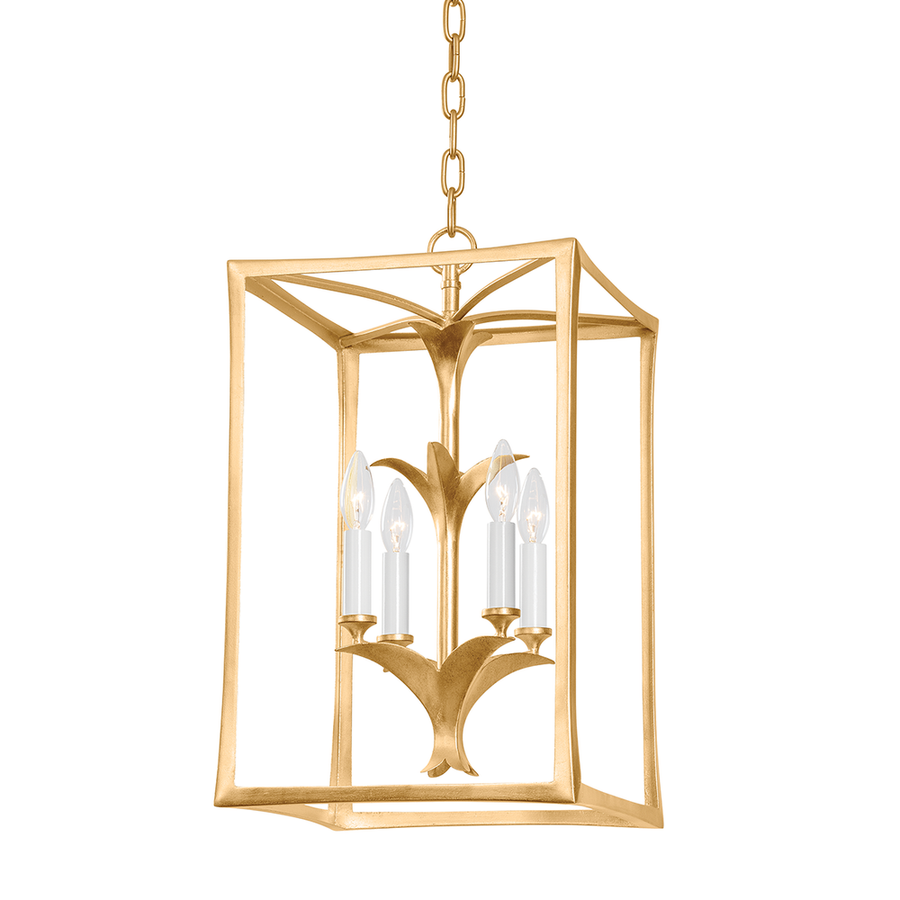Chandeliers Bergamo Lantern - Vintage Gold Leaf 4 Lights