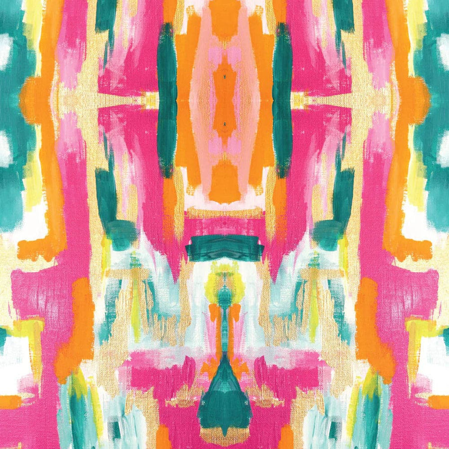 Alternate view of Bombay Wallpaper in hot pink and magenta.