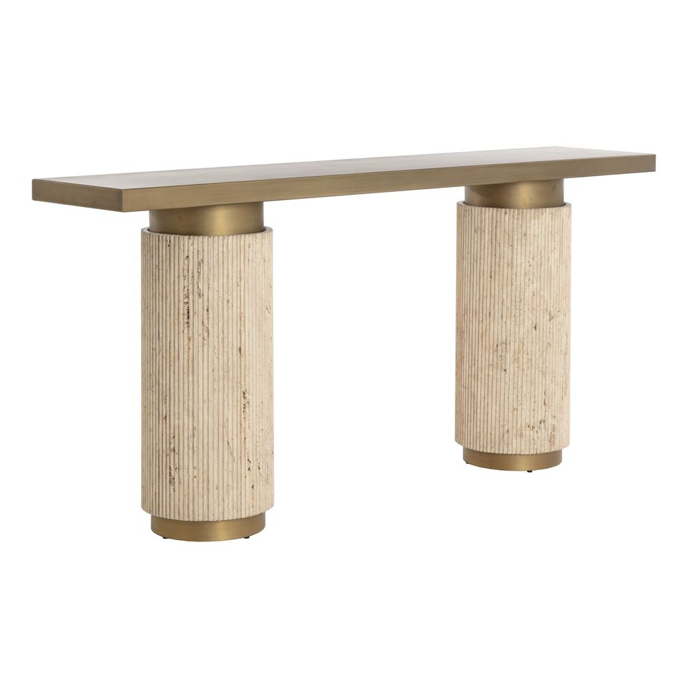 Ashva Travertine Console Table