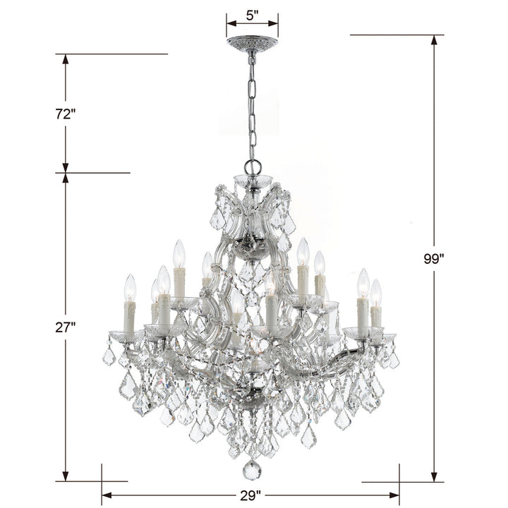 Maria Theresa 13 Light Crystal Chandelier-Crystorama Lighting Company-CRYSTO-4412-GD-CL-MWP-ChandeliersGold-5-France and Son