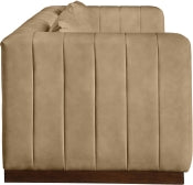 Miley 90.5" Vegan Leather Channel Tufted Sofa