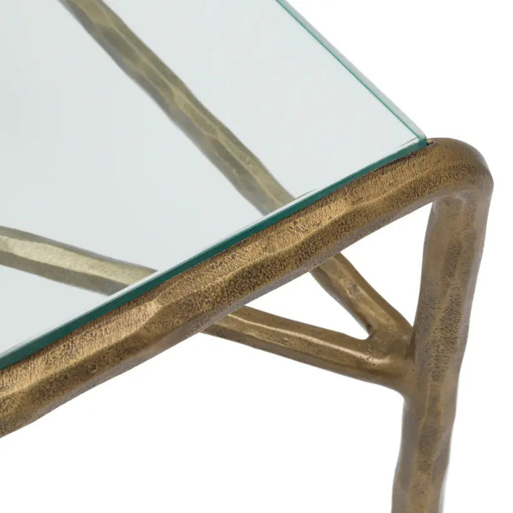 Side Table Xandria Vintage Brass Finish - image 3