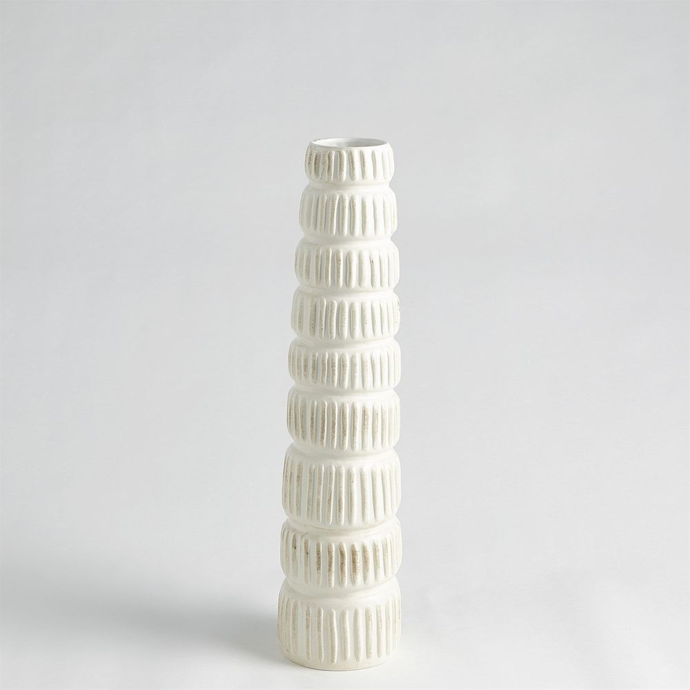 Vases Totem Vase-Antique White-Lg
