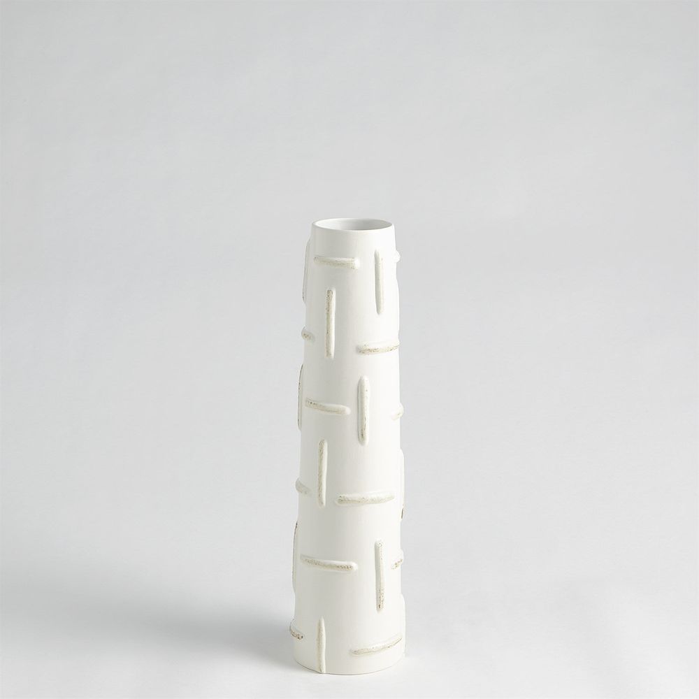 Totem Vase-Antique White-Lg