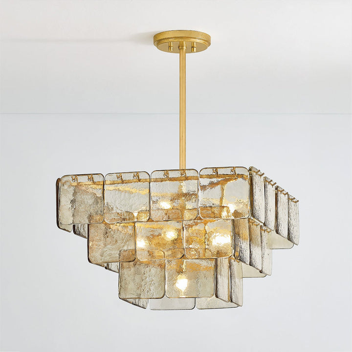 Regal Chandelier - Vintage Gold Leaf 9 Lights