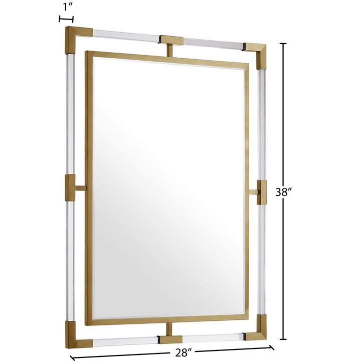 Ghost Acrylic And Metal Frame Mirror — Gold