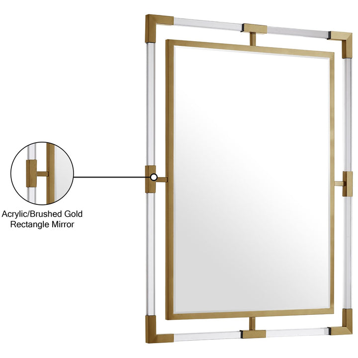 Ghost Acrylic And Metal Frame Mirror — Gold