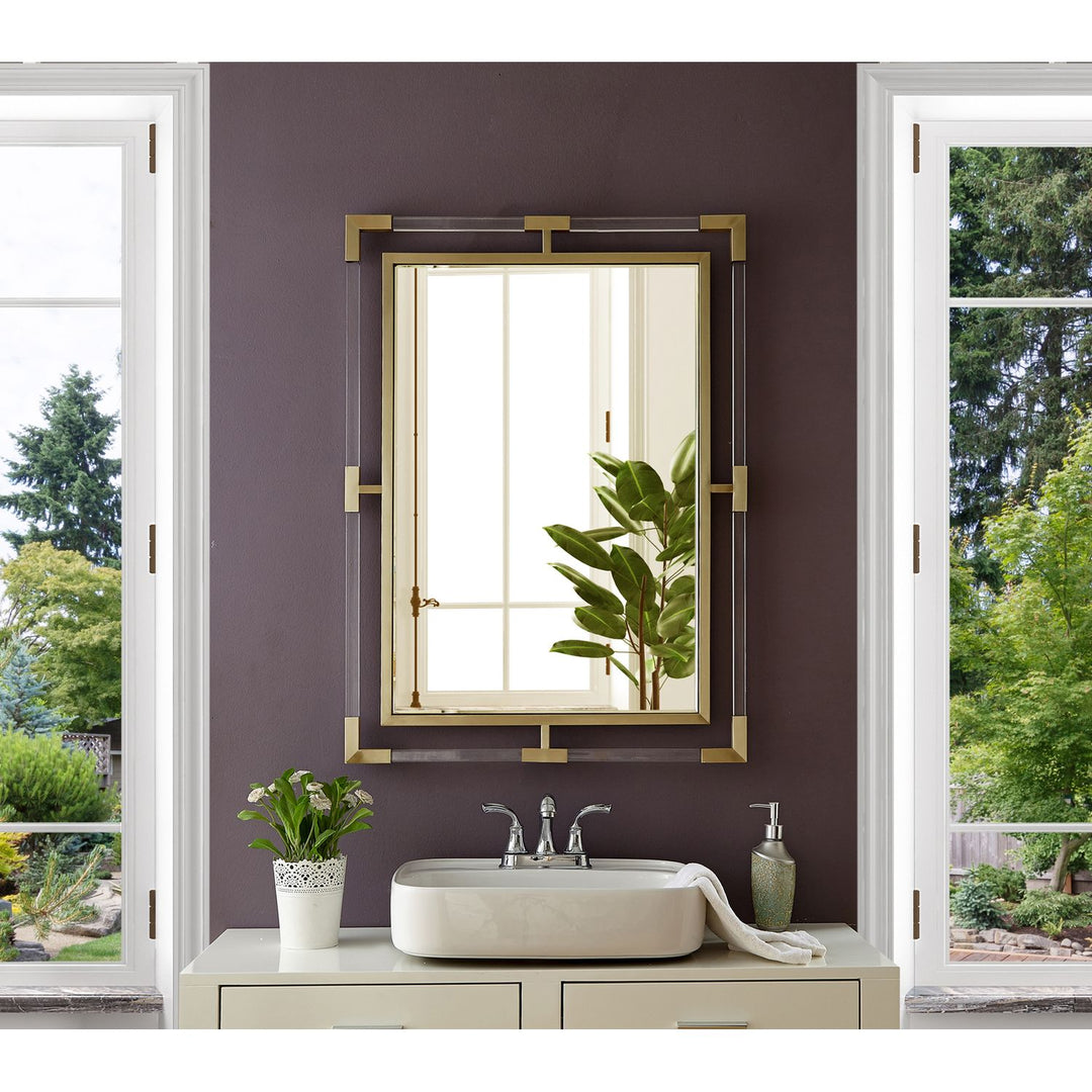 Ghost Acrylic And Metal Frame Mirror — Gold