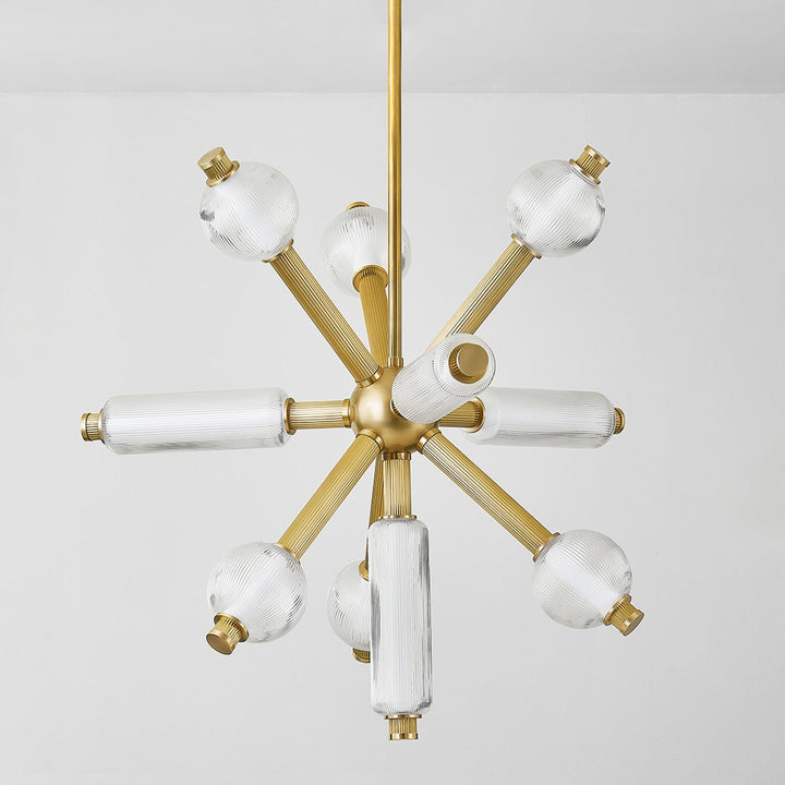 Atom Chandelier - Vintage Brass 10 Lights