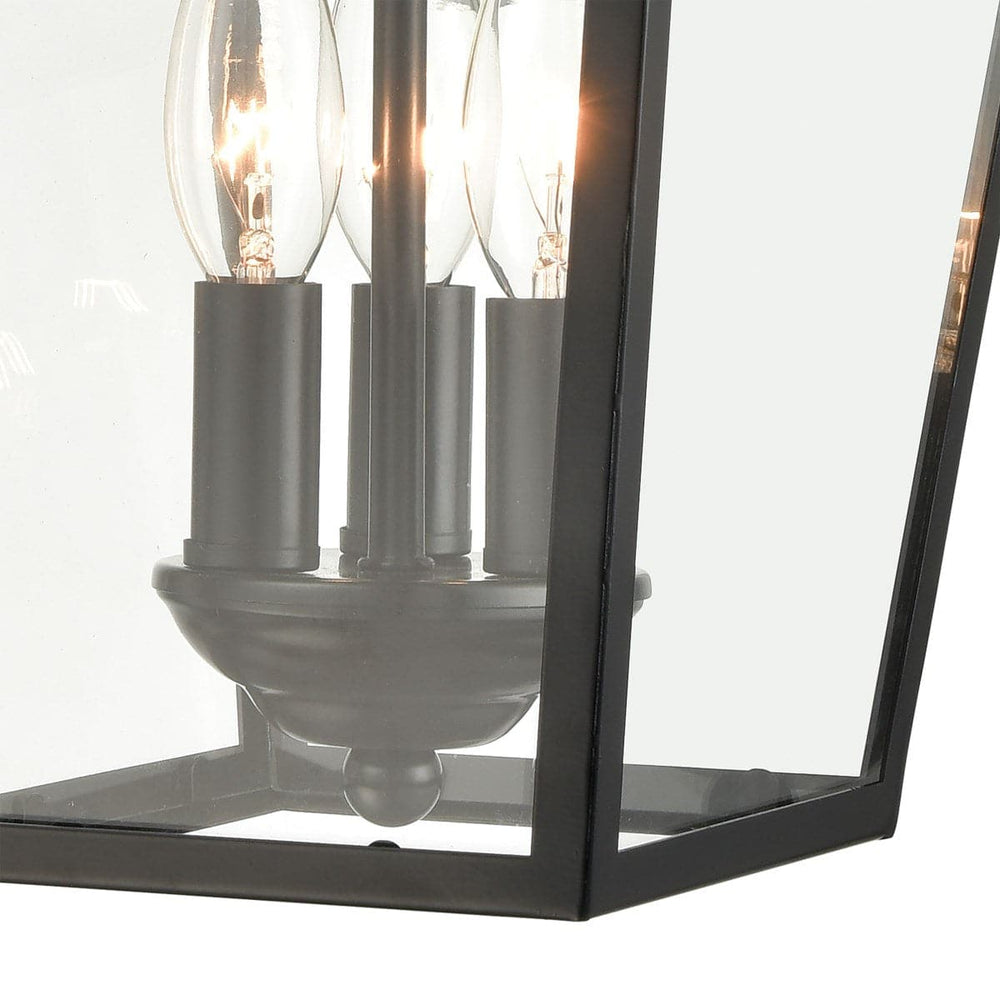 Main Street 16'' High 3-Light Outdoor Sconce - Black-Elk Home-ELK-45471/3-Outdoor Wall Sconces-2-France and Son