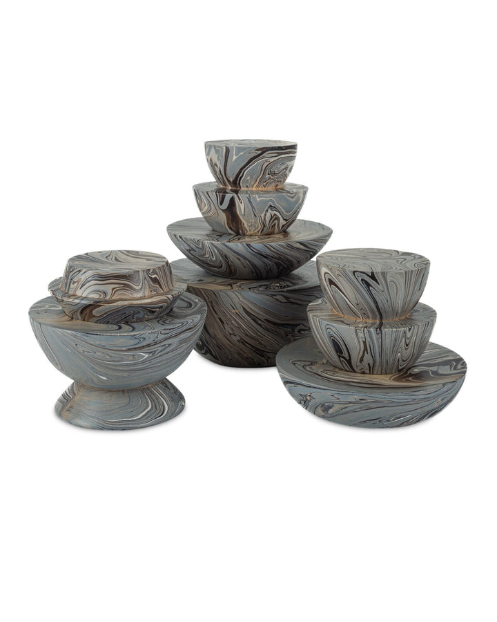 Boxes Marbleized Stacking Box Set of 3