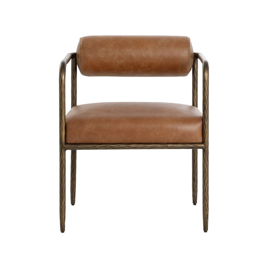 Dining Chairs Ajani Dining Armchair - Tan Leather