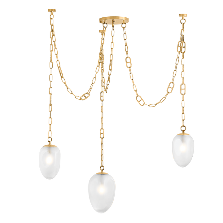 Daith Chandelier - Vintage Brass 3 Lights