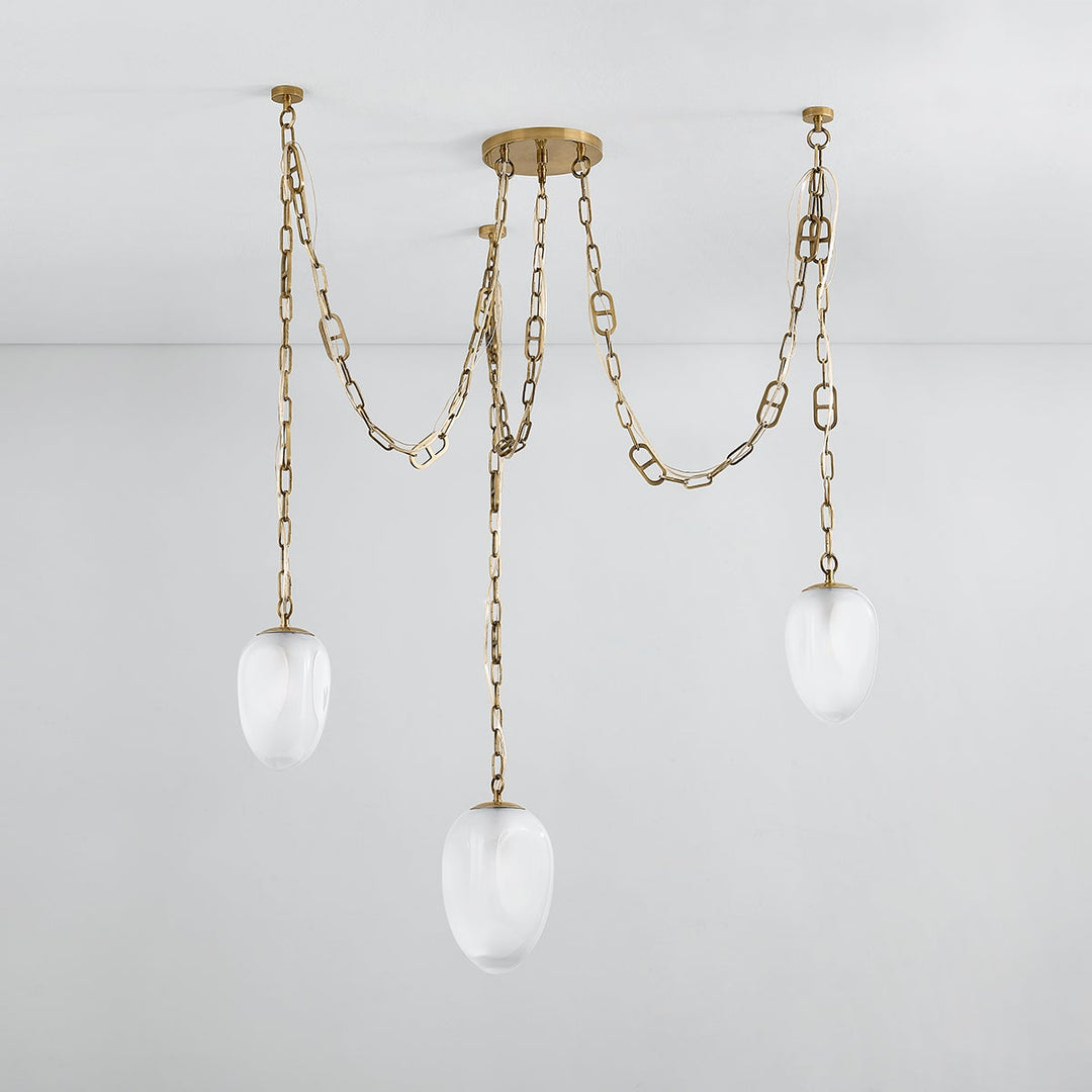 Daith Chandelier - Vintage Brass 3 Lights