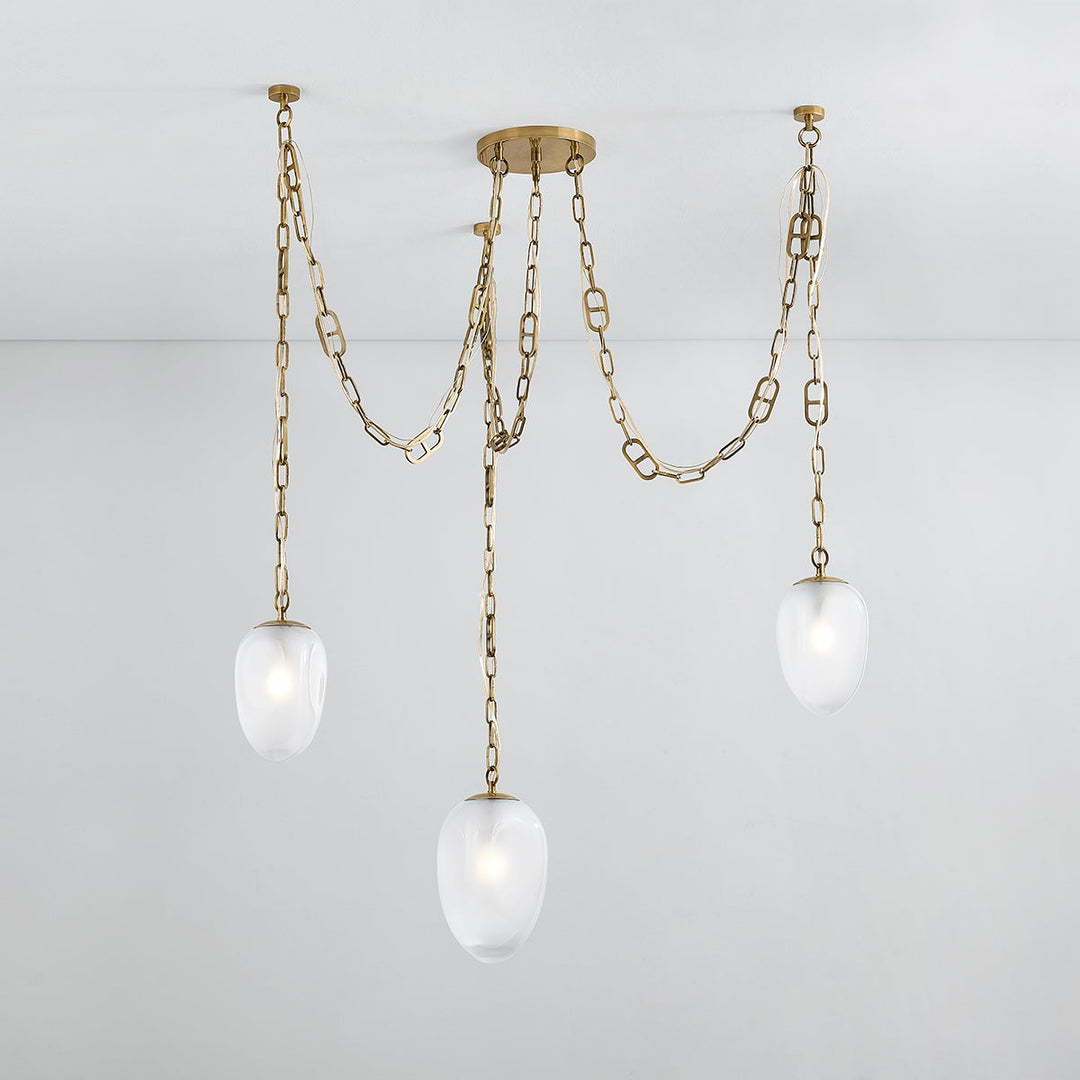 Daith Chandelier - Vintage Brass 3 Lights