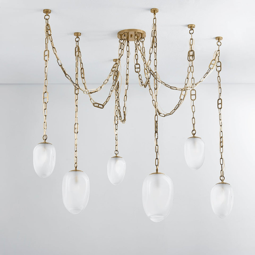 Daith Chandelier - Vintage Brass 6 Lights