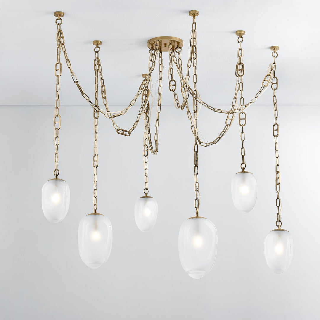 Daith Chandelier - Vintage Brass 6 Lights