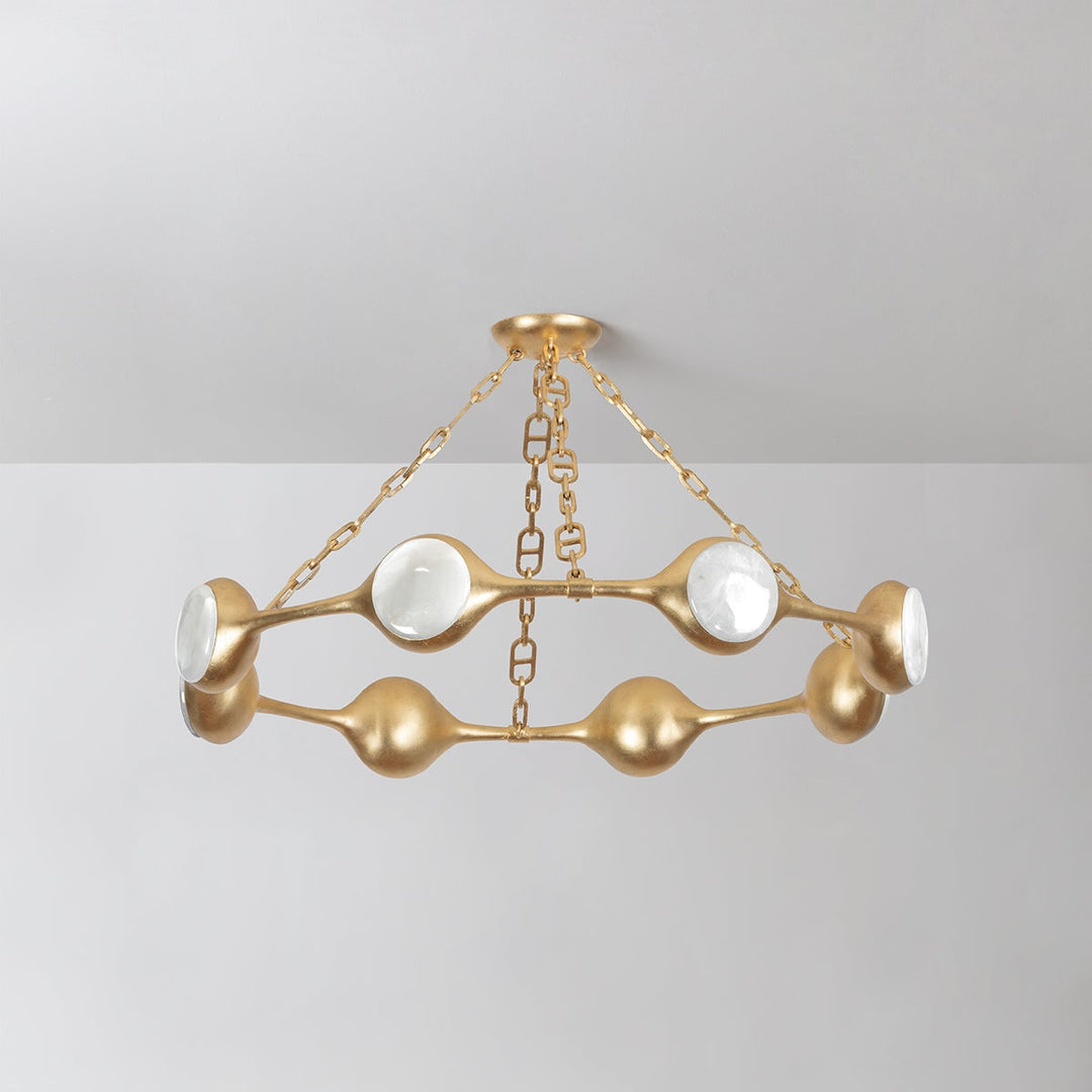 Riviere Chandelier - Vintage Gold Leaf 8 Lights