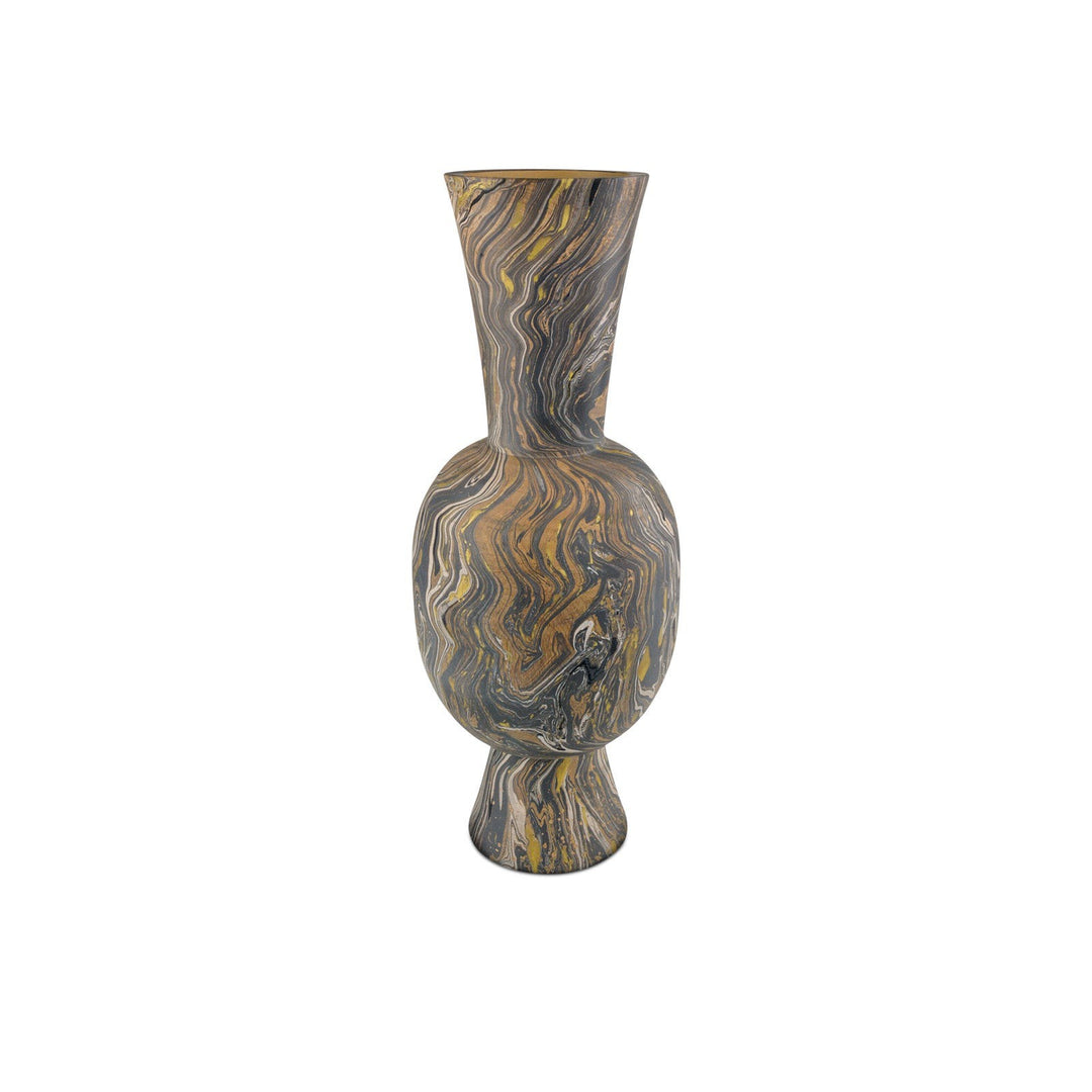 Brown Marbleized Tall Vase