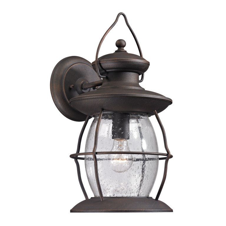 Village Lantern 17'' High 1-Light Outdoor Sconce - Weathered Charcoal-Elk Home-ELK-47042/1-Outdoor Wall Sconces-1-France and Son