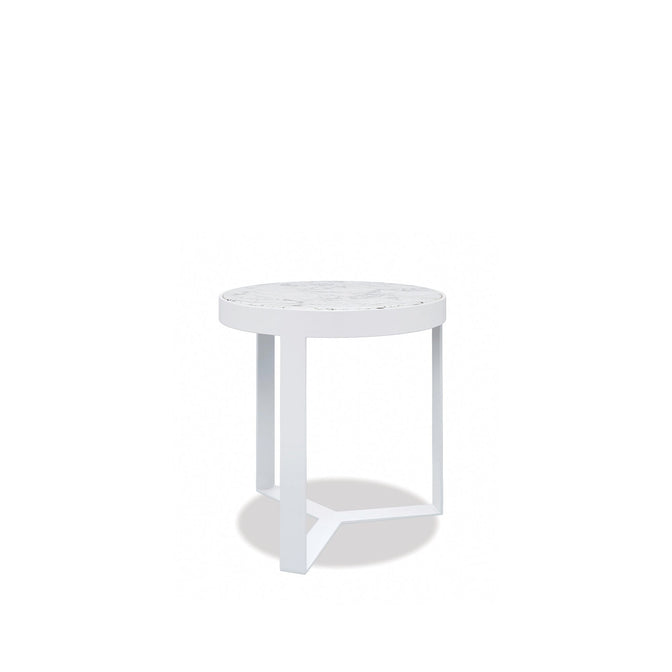 18" Round End Table-Sunset West-SUNSET-4705-ET-Outdoor Side TablesHoned Carrara-2-France and Son