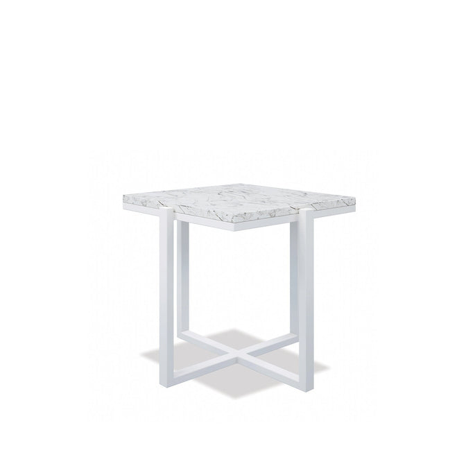 Square End Table-Sunset West-SUNSET-4707-ET-Outdoor Side TablesHoned Carrara Marble Top-1-France and Son