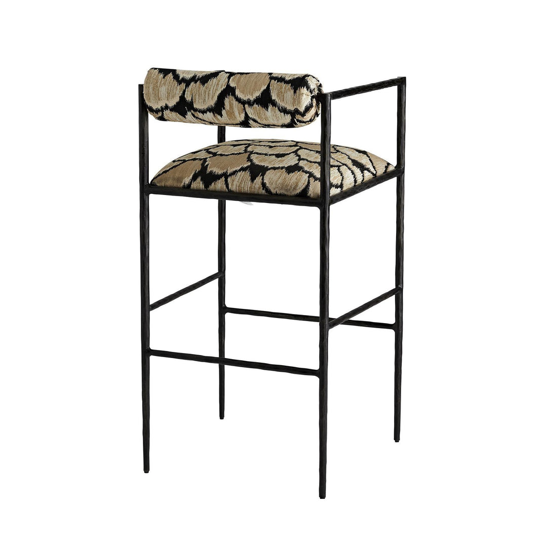 Hiroki Bar Stool Ocelot Embroidery