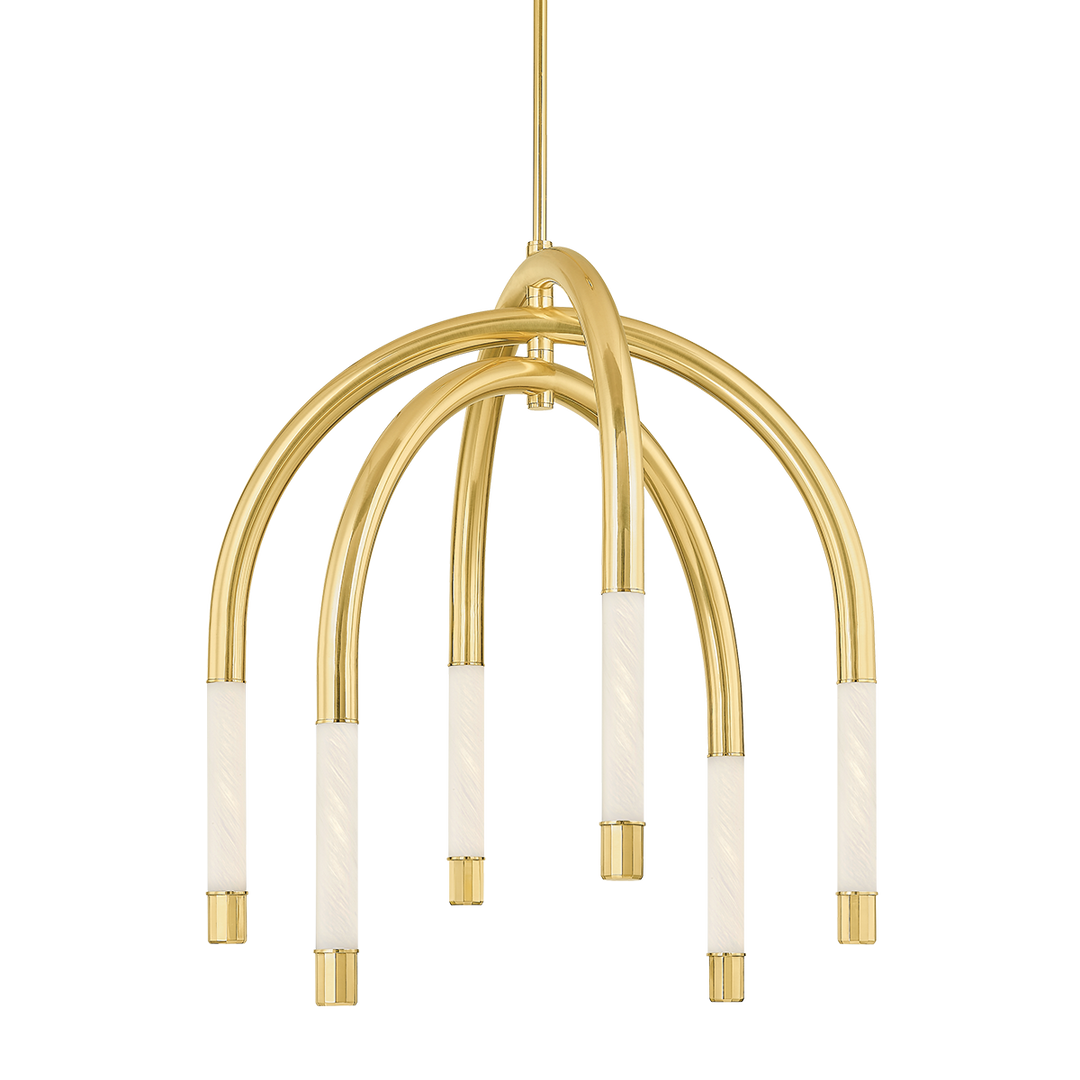 Zeme Chandelier - Vintage Polished Brass 6 Lights