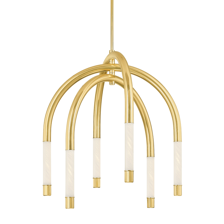 Zeme Chandelier - Vintage Polished Brass 6 Lights