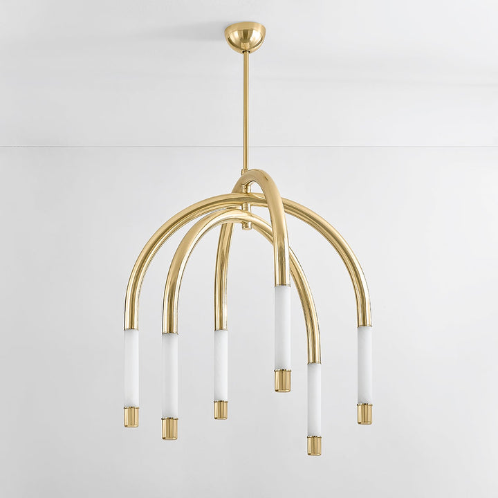 Zeme Chandelier - Vintage Polished Brass 6 Lights