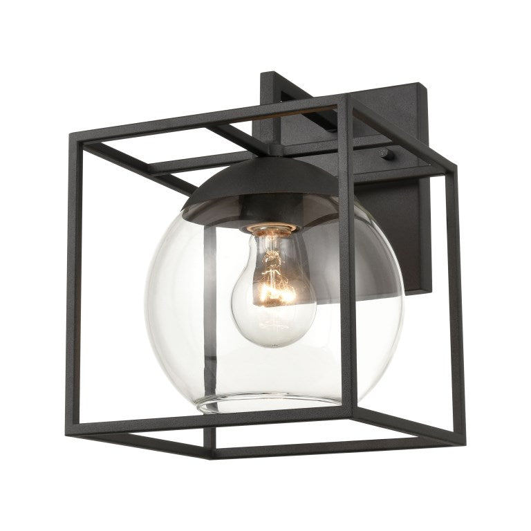 Cubed 11'' High 1-Light Outdoor Sconce - Charcoal-Elk Home-ELK-47321/1-Outdoor Wall Sconces-1-France and Son