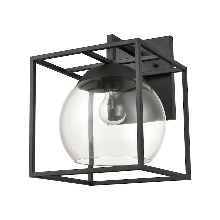 Cubed 13'' High 1 - Light Outdoor Sconce - Charcoal-Elk Home-ELK-47322/1-Outdoor Wall Sconces-2-France and Son