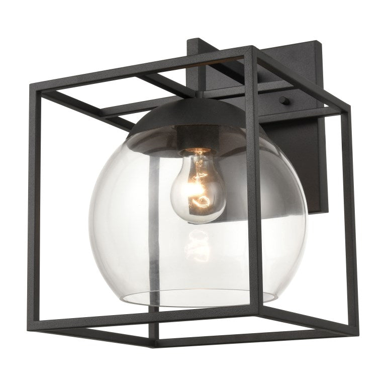 Cubed 13'' High 1 - Light Outdoor Sconce - Charcoal-Elk Home-ELK-47322/1-Outdoor Wall Sconces-1-France and Son