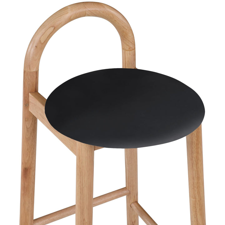 Calvin Vegan Leather Upholstered Counter Stool — Black / Natural
