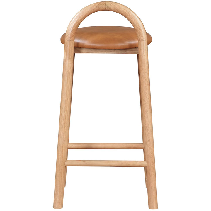 Calvin Vegan Leather Upholstered Counter Stool — Cognac / Natural