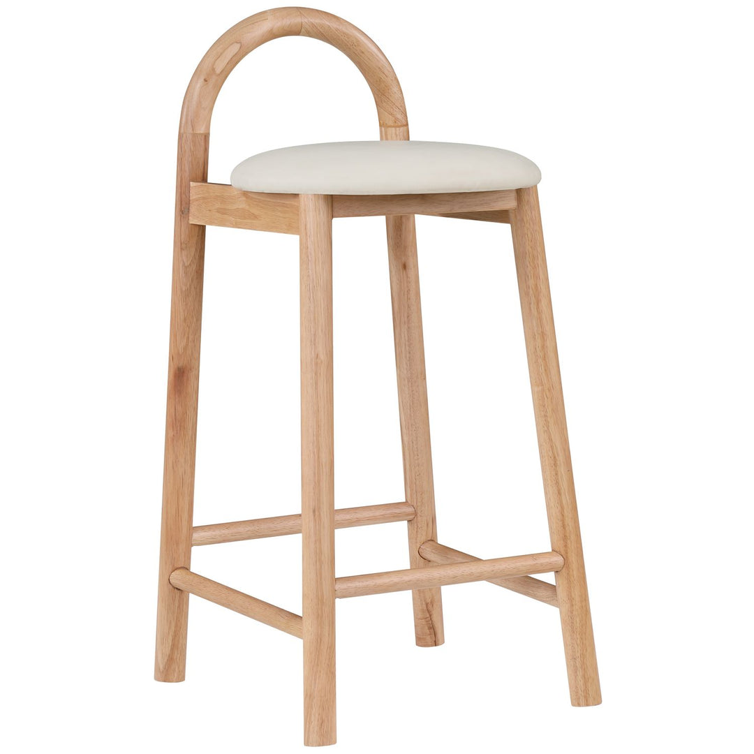 Calvin Vegan Leather Upholstered Counter Stool — Cream / Natural