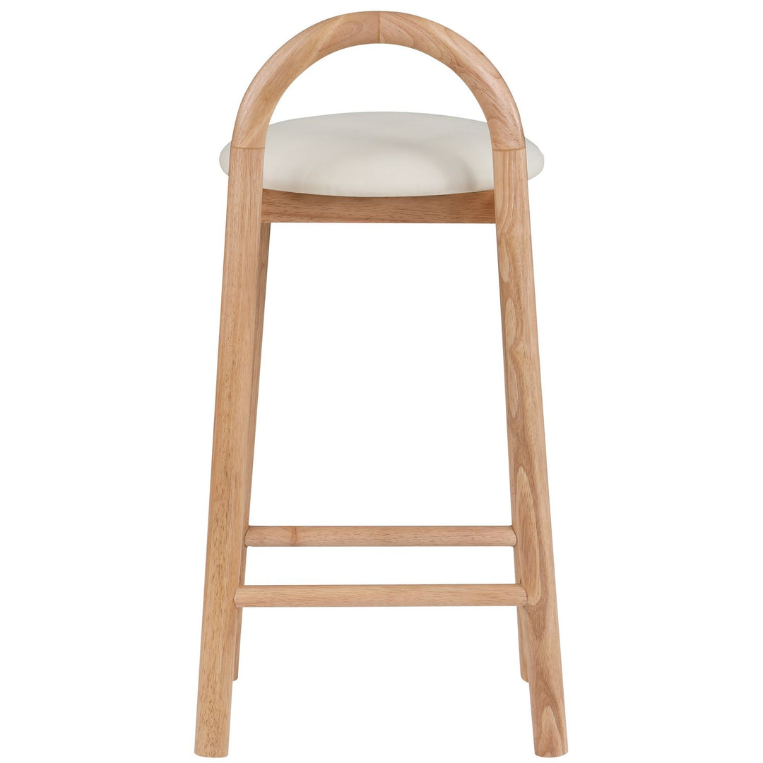 Calvin Vegan Leather Upholstered Counter Stool — Cream / Natural