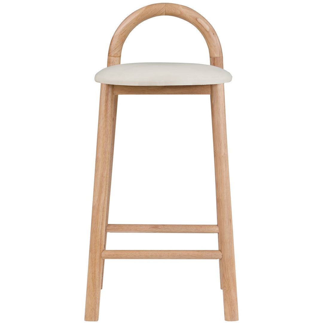 Calvin Vegan Leather Upholstered Counter Stool — Cream / Natural