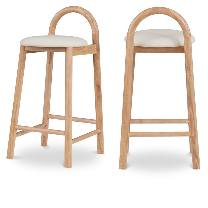 Calvin Cream Vegan Leather Upholstered Counter Stool