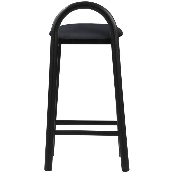 Calvin Vegan Leather Upholstered Counter Stool — Black / Black