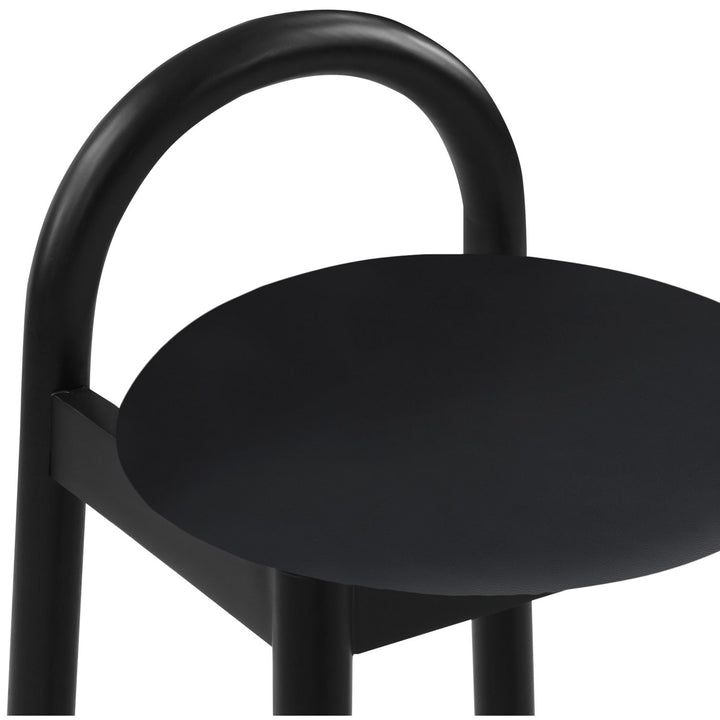 Calvin Vegan Leather Upholstered Counter Stool — Black / Black