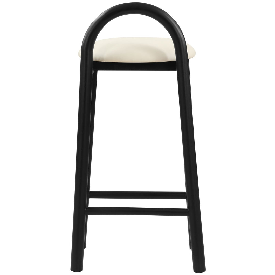 Calvin Vegan Leather Upholstered Counter Stool — Cream / Black